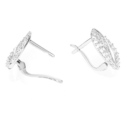 Bông Tai Bạc Nữ Đính Đá Mạ Vàng Trắng AvaJi AVJ.E000144.00 Màu Bạc