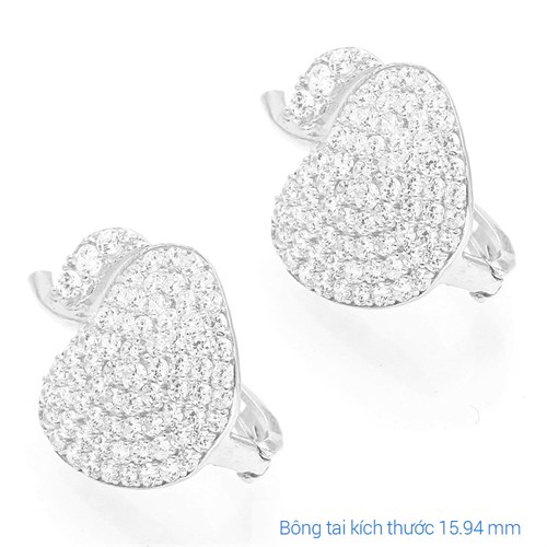 Bông Tai Bạc Nữ Đính Đá Mạ Vàng Trắng AvaJi AVJ.E000145.00 Màu Bạc
