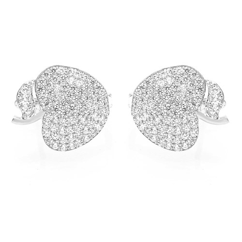 Bông Tai Bạc Nữ Đính Đá Mạ Vàng Trắng AvaJi AVJ.E000145.00 Màu Bạc