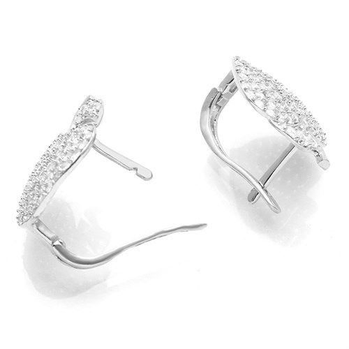 Bông Tai Bạc Nữ Đính Đá Mạ Vàng Trắng AvaJi AVJ.E000145.00 Màu Bạc