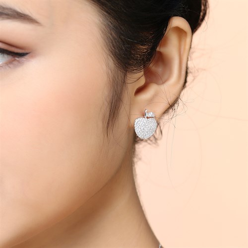 Bông Tai Bạc Nữ Đính Đá Mạ Vàng Trắng AvaJi AVJ.E000145.00 Màu Bạc