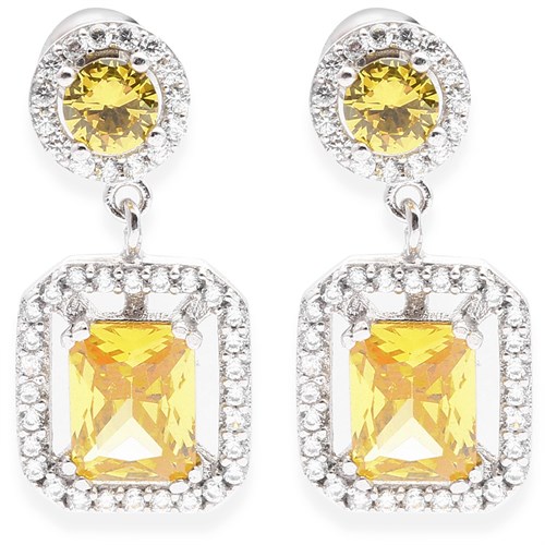 Bông Tai Bạc Nữ Đính Đá Mạ Vàng Trắng AvaJi AVJ.E000146.00 Màu Bạc