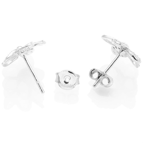 Bông Tai Bạc Nữ Đính Đá Mạ Vàng Trắng AvaJi AVJ.E000154.00 Màu Bạc