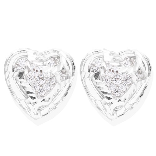 Bông Tai Bạc Nữ Đính Đá Mạ Vàng Trắng AvaJi AVJ.E000156.00 Màu Bạc