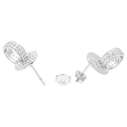 Bông Tai Bạc Nữ Đính Đá Mạ Vàng Trắng AvaJi AVJ.E000157.00 Màu Bạc