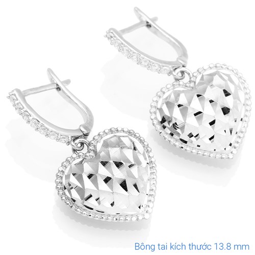 Bông Tai Bạc Nữ Mạ Vàng Trắng AvaJi AVJ.E000158.00 Màu Bạc