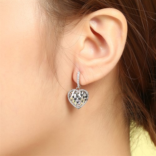 Bông Tai Bạc Nữ Mạ Vàng Trắng AvaJi AVJ.E000158.00 Màu Bạc