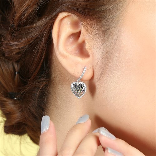 Bông Tai Bạc Nữ Mạ Vàng Trắng AvaJi AVJ.E000158.00 Màu Bạc