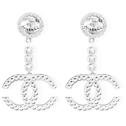 Bông Tai Bạc Nữ Đính Đá Mạ Vàng Trắng AvaJi AVJ.E000159.00 Màu Bạc