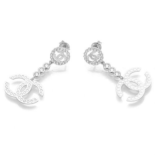 Bông Tai Bạc Nữ Đính Đá Mạ Vàng Trắng AvaJi AVJ.E000159.00 Màu Bạc