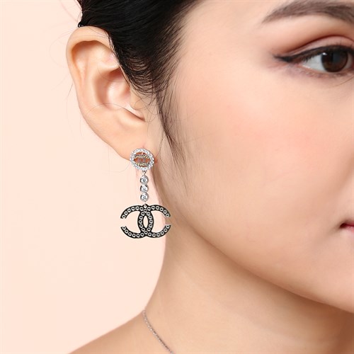 Bông Tai Bạc Nữ Đính Đá Mạ Vàng Trắng AvaJi AVJ.E000159.00 Màu Bạc