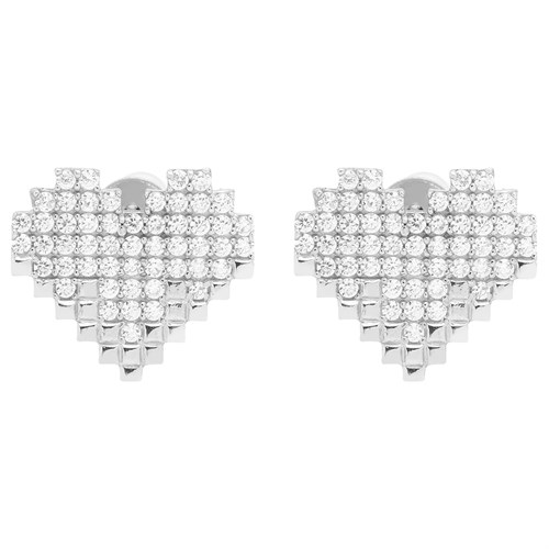 Bông Tai Bạc Nữ Đính Đá Mạ Vàng Trắng AvaJi AVJ.E000161.00