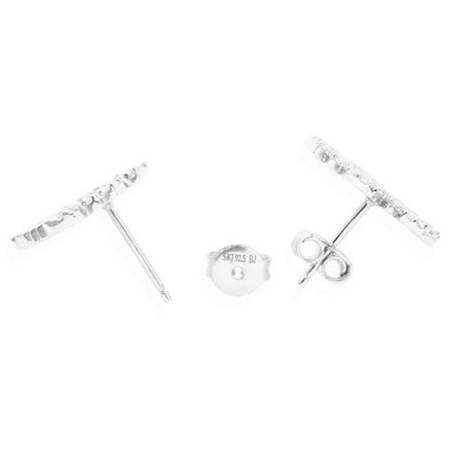 Bông Tai Bạc Nữ Đính Đá Mạ Vàng Trắng AvaJi AVJ.E000161.00