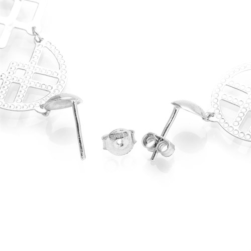 Bông Tai Bạc Nữ Đính Đá Mạ Vàng Trắng AvaJi AVJ.E000164.00 Màu Bạc