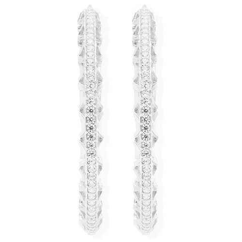 Bông Tai Bạc Nữ Đính Đá Mạ Vàng Trắng AvaJi AVJ.E000167.00 Màu Bạc