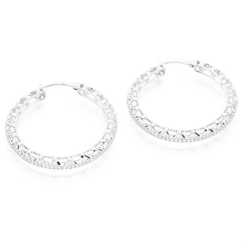 Bông Tai Bạc Nữ Đính Đá Mạ Vàng Trắng AvaJi AVJ.E000167.00 Màu Bạc