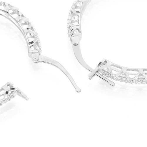 Bông Tai Bạc Nữ Đính Đá Mạ Vàng Trắng AvaJi AVJ.E000167.00 Màu Bạc