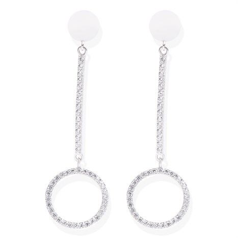 Bông Tai Bạc Nữ Đính Đá Mạ Vàng Trắng AvaJi AVJ.E000168.00 Màu Bạc