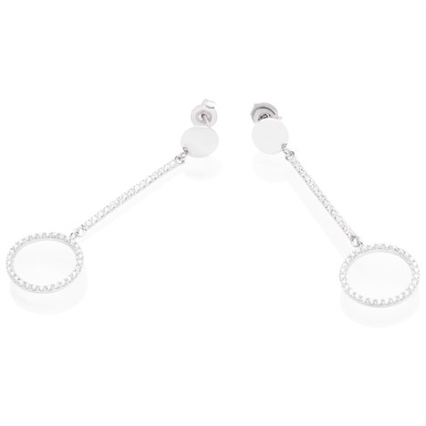 Bông Tai Bạc Nữ Đính Đá Mạ Vàng Trắng AvaJi AVJ.E000168.00 Màu Bạc