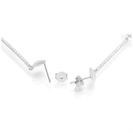 Bông Tai Bạc Nữ Đính Đá Mạ Vàng Trắng AvaJi AVJ.E000168.00 Màu Bạc