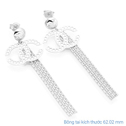 Bông Tai Bạc Nữ Đính Đá Mạ Vàng Trắng AvaJi AVJ.E000170.00 Màu Bạc