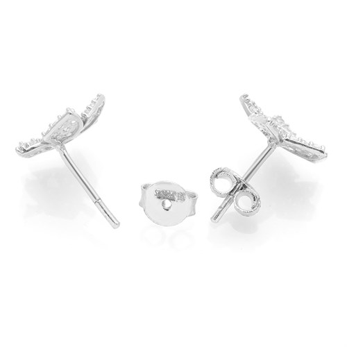 Bông Tai Bạc Nữ Đính Đá Mạ Vàng Trắng AvaJi AVJ.E000176.00 Màu Bạc