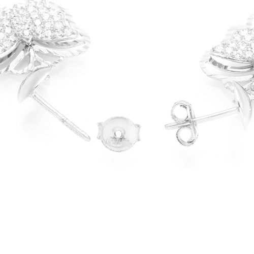 Bông Tai Bạc Nữ Đính Đá Mạ Vàng Trắng AvaJi AVJ.E000179.00 Màu Bạc