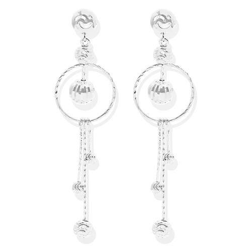 Bông Tai Bạc Nữ Đính Đá Mạ Vàng Trắng AvaJi AVJ.E000181.00 Màu Bạc