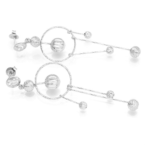 Bông Tai Bạc Nữ Đính Đá Mạ Vàng Trắng AvaJi AVJ.E000181.00 Màu Bạc