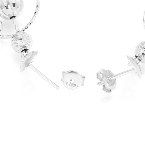 Bông Tai Bạc Nữ Đính Đá Mạ Vàng Trắng AvaJi AVJ.E000181.00 Màu Bạc