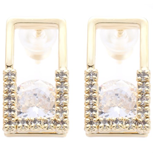 Bông Tai Hợp Kim Nữ Đính Đá AvaJi AVJ.E000202.00 Màu Vàng