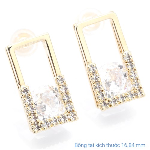 Bông Tai Hợp Kim Nữ Đính Đá AvaJi AVJ.E000202.00 Màu Vàng