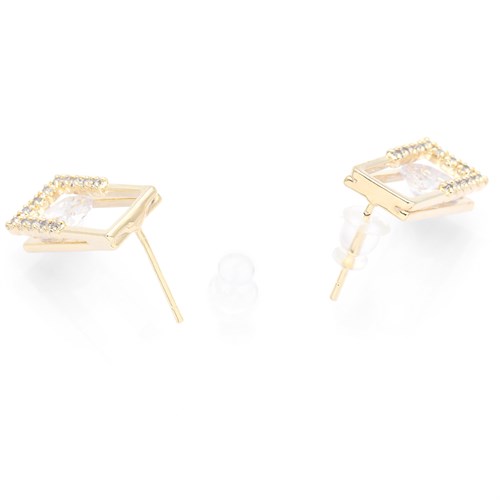 Bông Tai Hợp Kim Nữ Đính Đá AvaJi AVJ.E000202.00 Màu Vàng