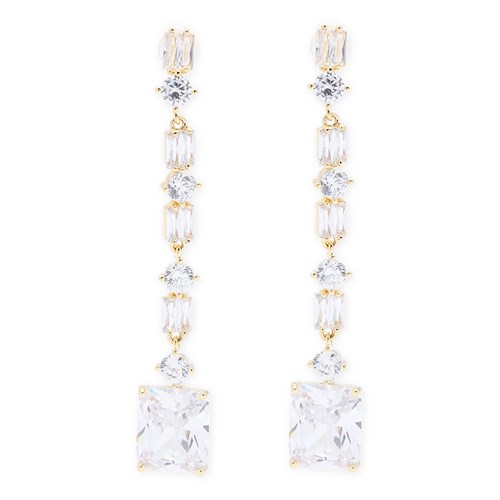 Bông Tai Hợp Kim Nữ Đính Đá AvaJi AVJ.E000232.00 Màu Vàng