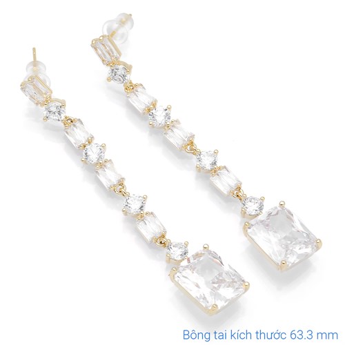 Bông Tai Hợp Kim Nữ Đính Đá AvaJi AVJ.E000232.00 Màu Vàng