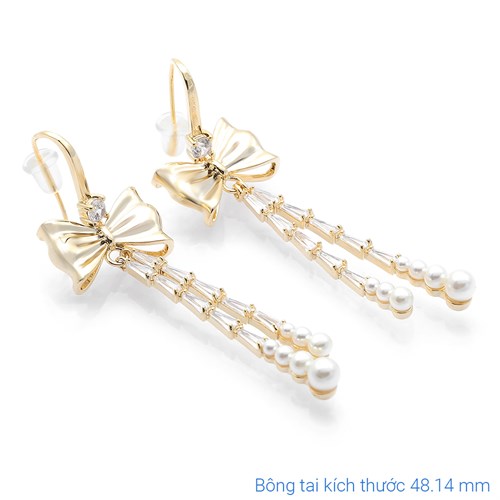 Bông Tai Hợp Kim Nữ Đính Đá AvaJi AVJ.E000236.00 Màu Vàng