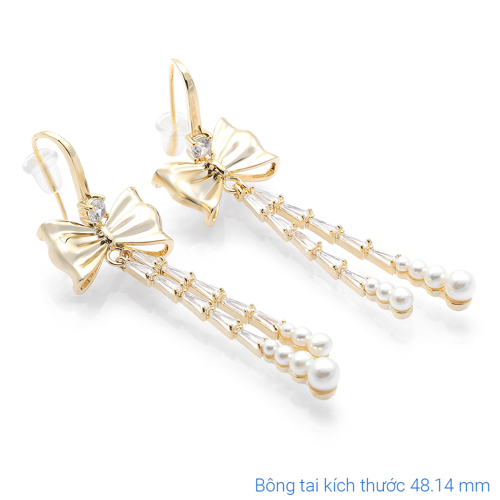 Bông Tai Hợp Kim Nữ Đính Đá AvaJi AVJ.E000236.00 Màu Vàng