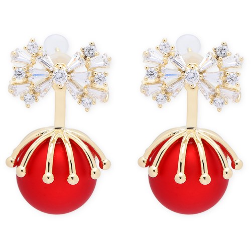 Bông Tai Hợp Kim Nữ Đính Đá AvaJi AVJ.E000237.00 Màu Vàng