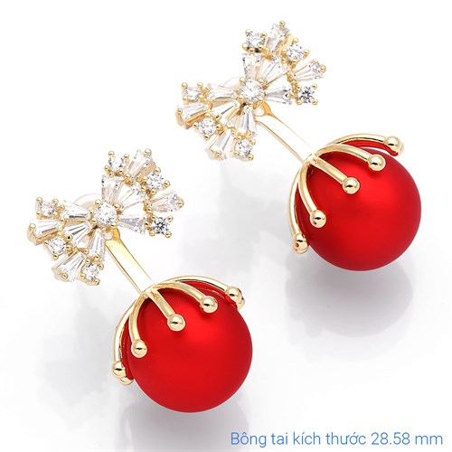 Bông Tai Hợp Kim Nữ Đính Đá AvaJi AVJ.E000237.00 Màu Vàng