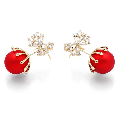 Bông Tai Hợp Kim Nữ Đính Đá AvaJi AVJ.E000237.00 Màu Vàng