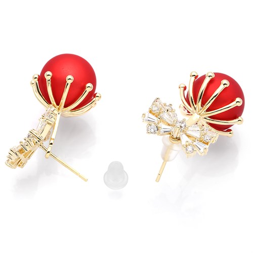 Bông Tai Hợp Kim Nữ Đính Đá AvaJi AVJ.E000237.00 Màu Vàng