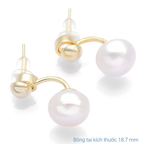 Bông Tai Hợp Kim Nữ Ngọc Trai AvaJi AVJ.E000244.00 Màu Vàng