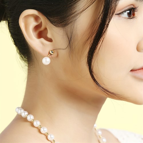 Bông Tai Hợp Kim Nữ Ngọc Trai AvaJi AVJ.E000244.00 Màu Vàng