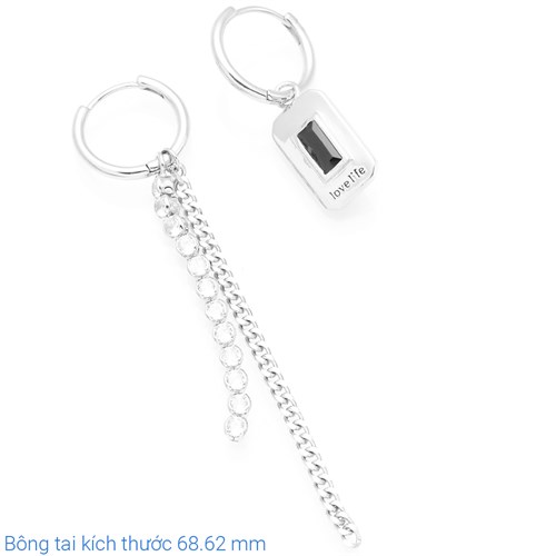 Bông Tai Hợp Kim Nữ Đính Đá AvaJi AVJ.E000255.00 Màu Bạc