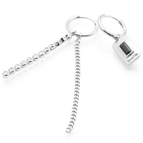 Bông Tai Hợp Kim Nữ Đính Đá AvaJi AVJ.E000255.00 Màu Bạc