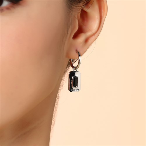 Bông Tai Hợp Kim Nữ Đính Đá AvaJi AVJ.E000255.00 Màu Bạc