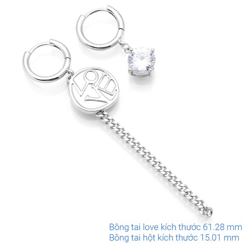Bông Tai Hợp Kim Nữ Đính Đá AvaJi AVJ.E000257.00 Màu Bạc