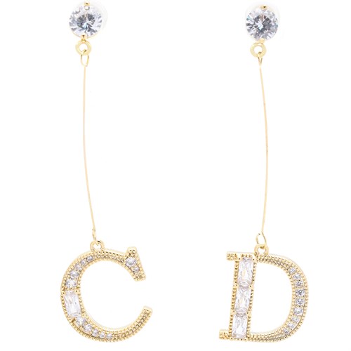 Bông Tai Hợp Kim Nữ Đính Đá AvaJi AVJ.E000267.00 Màu Vàng