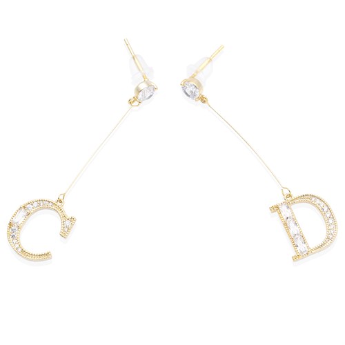 Bông Tai Hợp Kim Nữ Đính Đá AvaJi AVJ.E000267.00 Màu Vàng