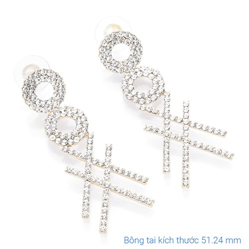 Bông Tai Hợp Kim Nữ Đính Đá AvaJi AVJ.E000285.00 Màu Bạc